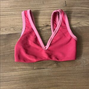 Pink V-Neck Crop Top